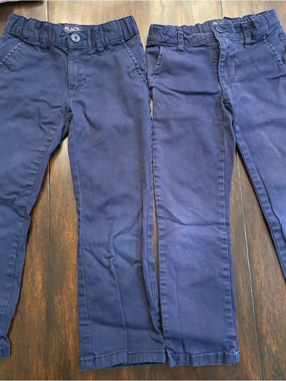 Girls Uniform Stretch Straight Leg Chino Pants Navy Blue- Size 5 Bundle 2 pack